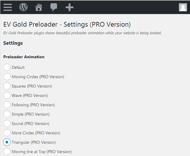 Preloader plugin Preprepre - Parameters